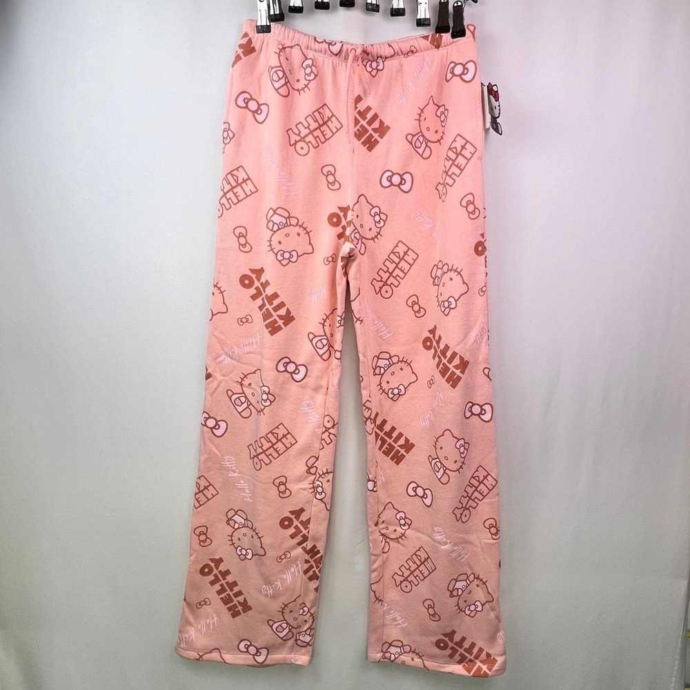 Hello Kitty Sanrio Pink All Over Print Pajama Pants Mad Engine Women Small New